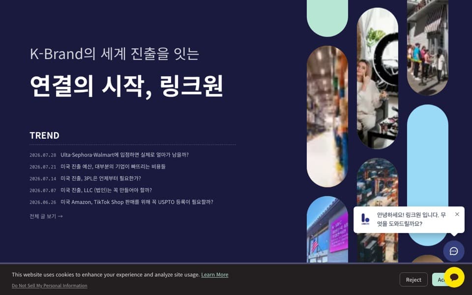 링크원 웹사이트 스크린샷