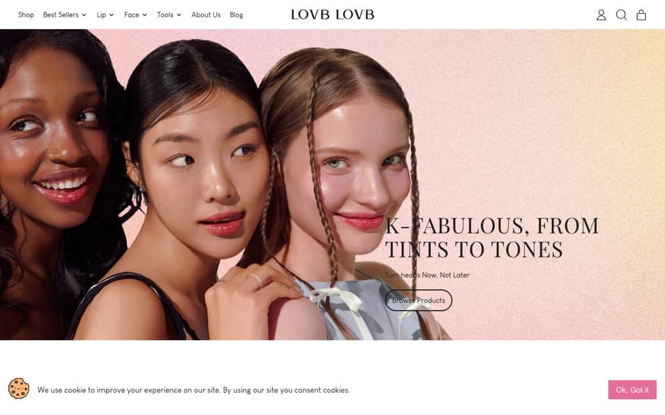 LovbLovb 웹사이트 스크린샷