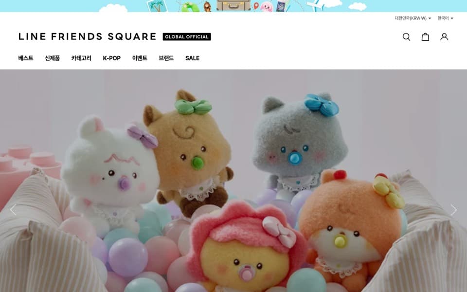 LINE FRIENDS SQUARE 웹사이트 스크린샷