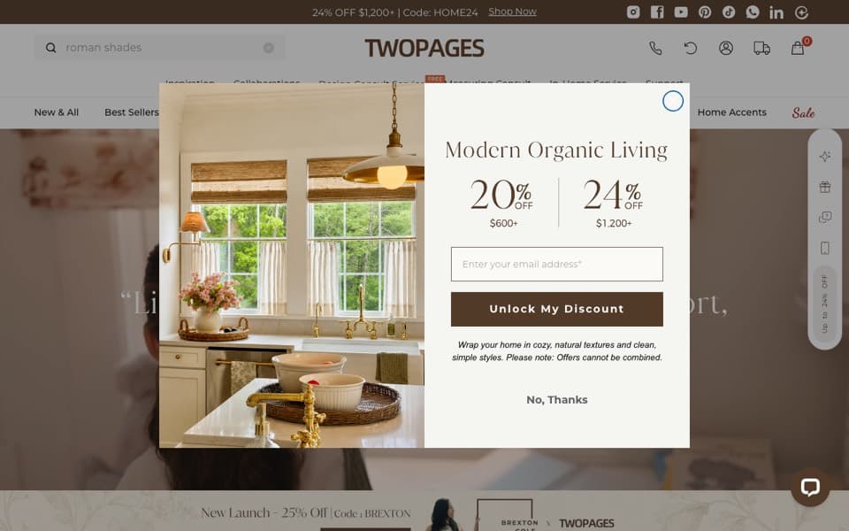 Twopages Curtains 웹사이트 스크린샷